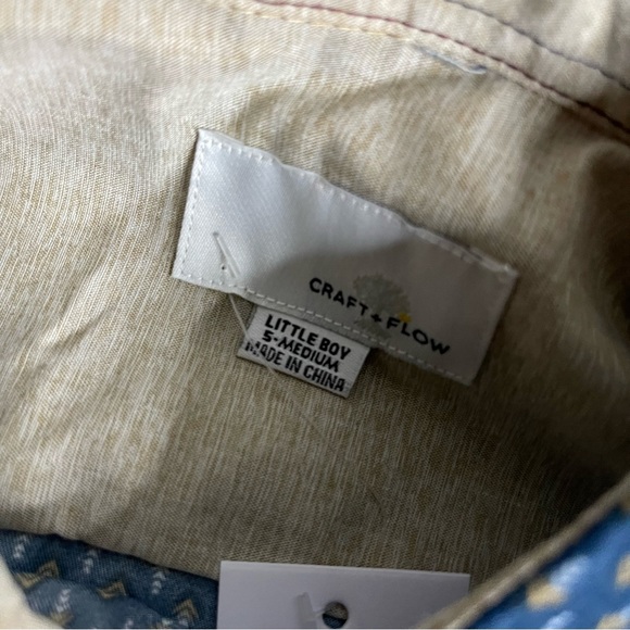 Craft + Flow Blue Pattern Button Up Shirt - Picture 3 of 5